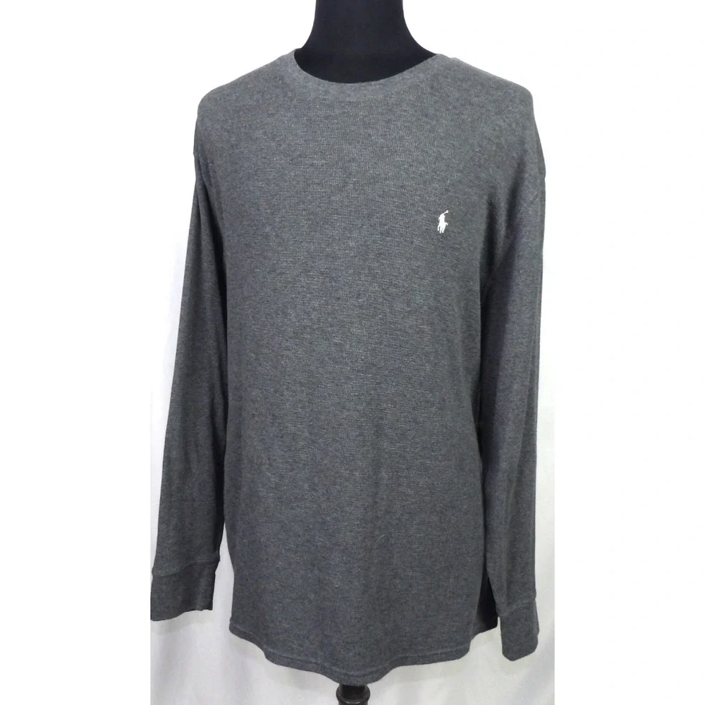 Polo Ralph Lauren Long Sleeved Gray Waffle Knit Casual Thermal Shirt Men's‎ 3XL